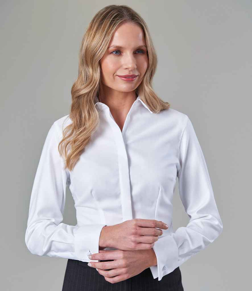 Brook Taverner Ladies Villeta Long Sleeve Herringbone Shirt