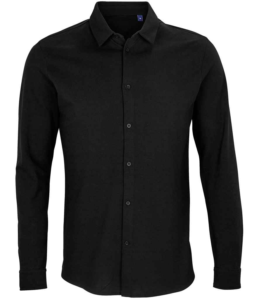 NEOBLU Basile Organic Cotton Long Sleeve Piqué Shirt - Pierre Francis