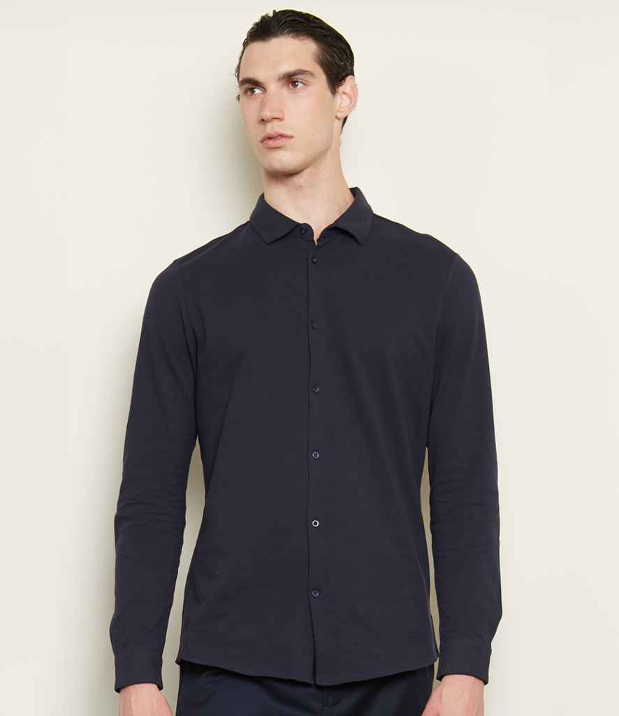 NEOBLU Basile Organic Cotton Long Sleeve Piqué Shirt - Pierre Francis