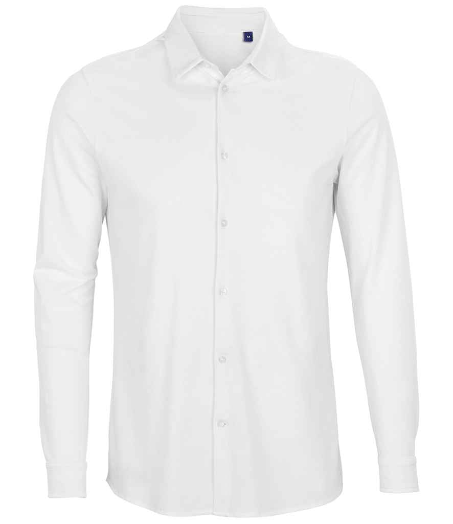 NEOBLU Basile Organic Cotton Long Sleeve Piqué Shirt - Pierre Francis