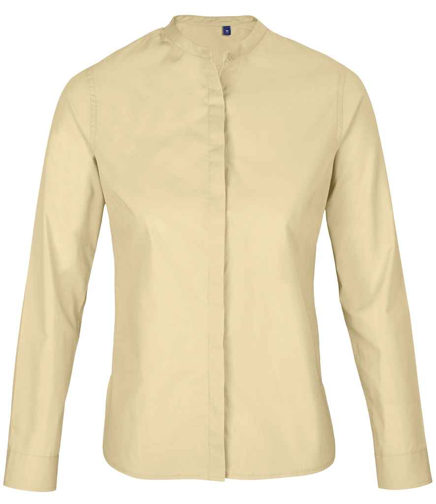 NEOBLU Ladies Bart Mao Collar Long Sleeve Poplin Shirt - Pierre Francis