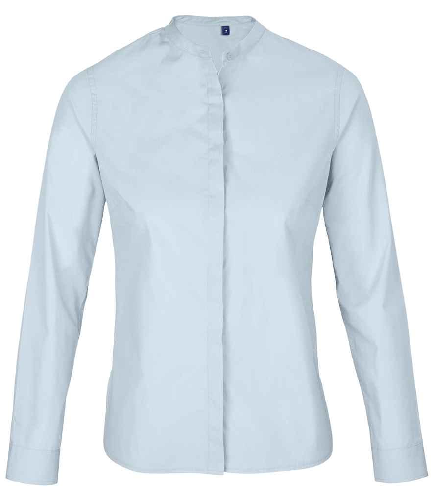 NEOBLU Ladies Bart Mao Collar Long Sleeve Poplin Shirt - Pierre Francis