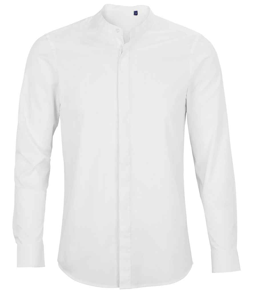 NEOBLU Bart Mao Collar Long Sleeve Poplin Shirt - Pierre Francis