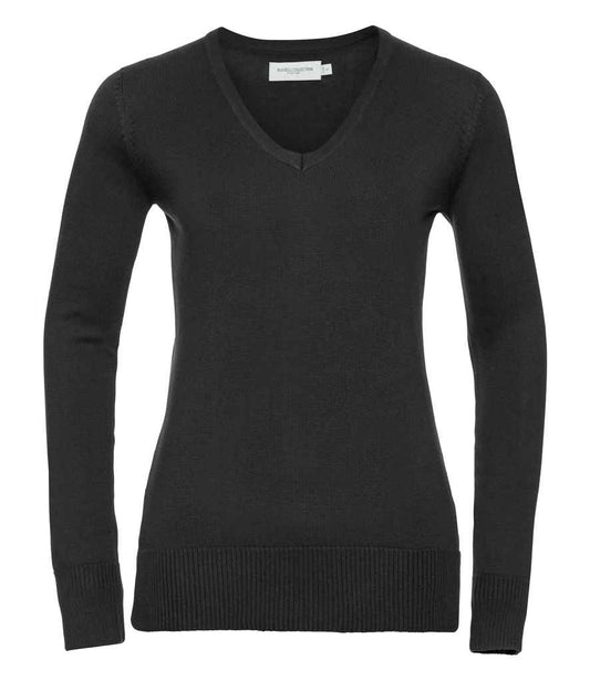 Russell Collection - Ladies Cotton Acrylic V Neck Sweater - Pierre Francis