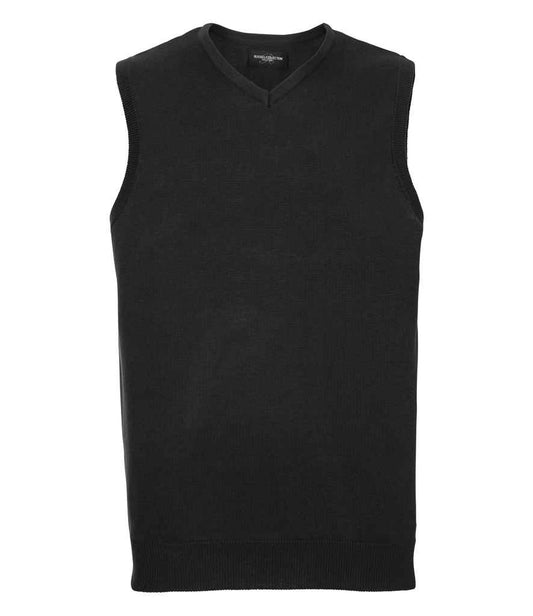 Russell Collection - Sleeveless Cotton Acrylic V Neck Sweater - Pierre Francis