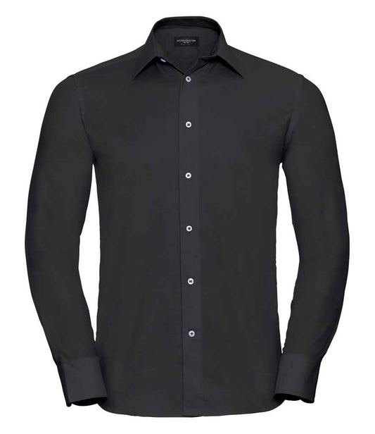 Russell Collection - Long Sleeve Tailored Oxford Shirt - Pierre Francis