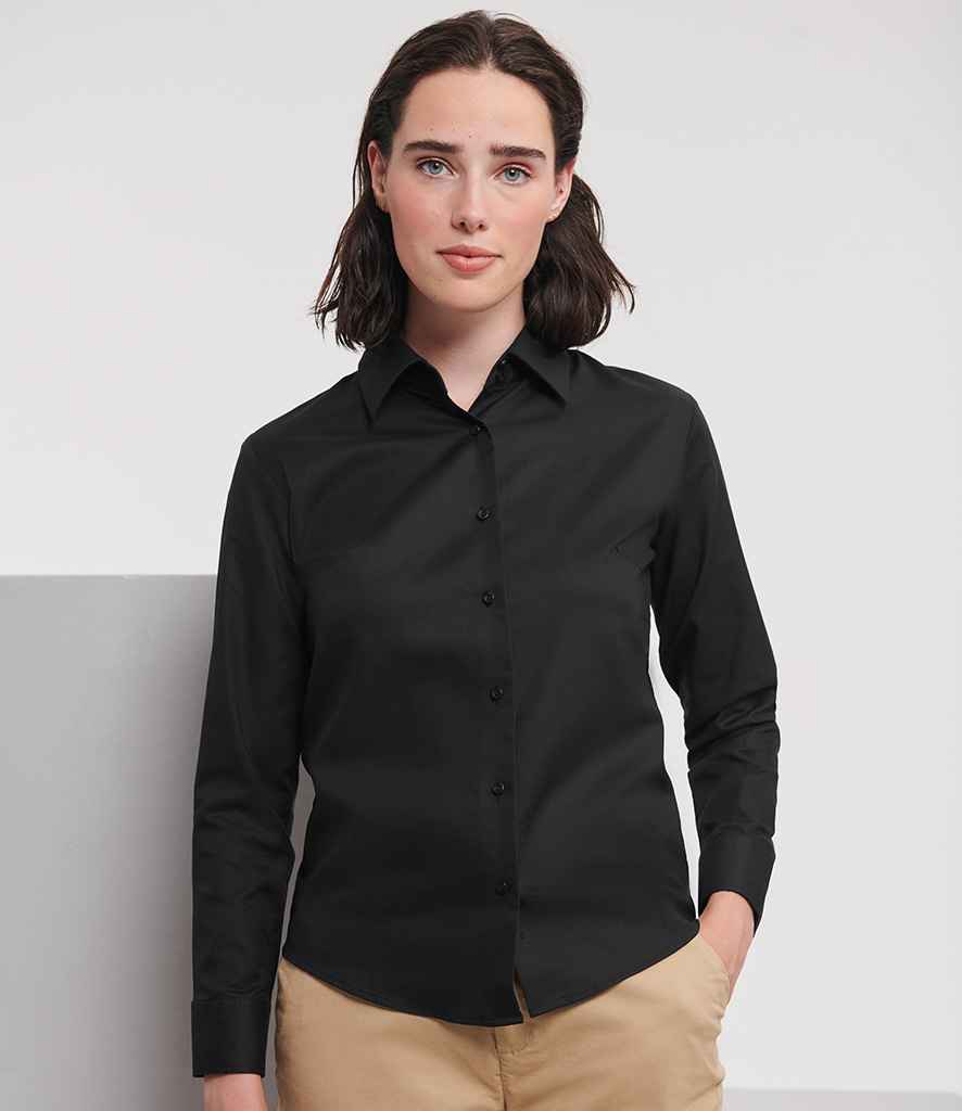 Russell Collection - Ladies Long Sleeve Easy Care Oxford Shirt - Pierre Francis