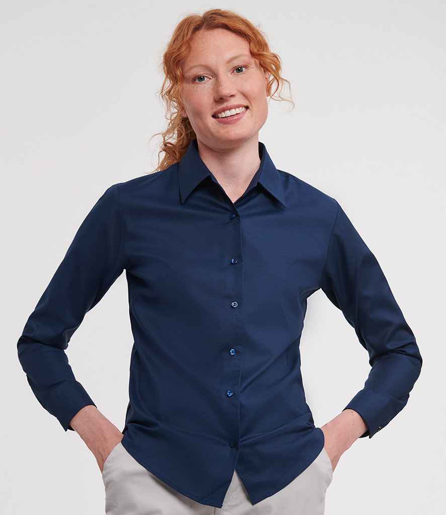 Russell Collection - Ladies Long Sleeve Easy Care Oxford Shirt - Pierre Francis