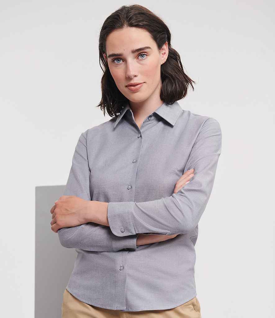 Russell Collection - Ladies Long Sleeve Easy Care Oxford Shirt - Pierre Francis