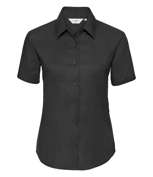 Russell Collection - Ladies Short Sleeve Easy Care Oxford Shirt - Pierre Francis