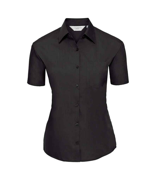 Russell Collection - Ladies Short Sleeve Easy Care Poplin Shirt - Pierre Francis