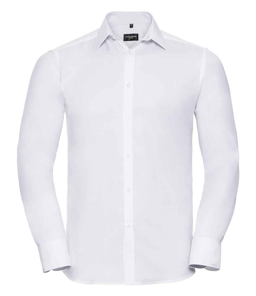 Russell Collection - Long Sleeve Herringbone Shirt - Pierre Francis