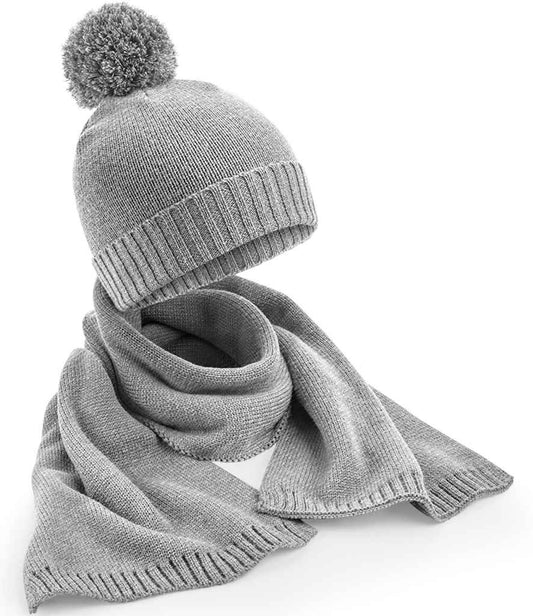 Beechfield - Knitted Scarf and Beanie Gift Set