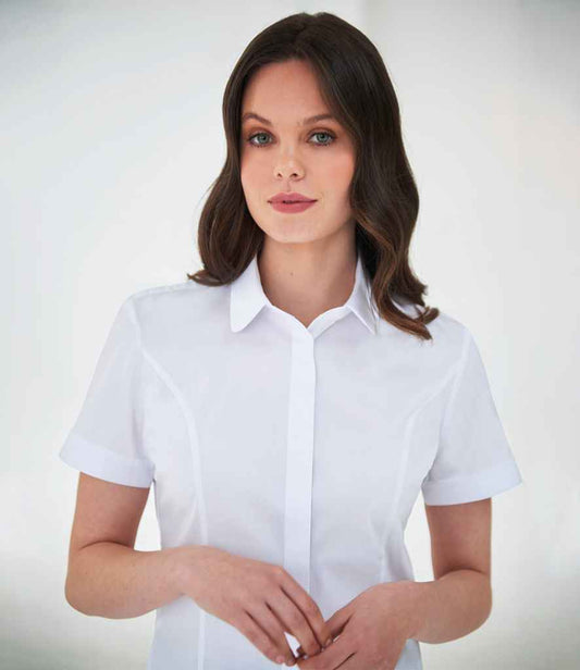 Brook Taverner - Ladies Soave Short Sleeve Poplin Shirt - Pierre Francis