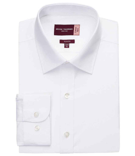 Brook Taverner - Alba Long Sleeve Slim Fit Poplin Shirt - Pierre Francis