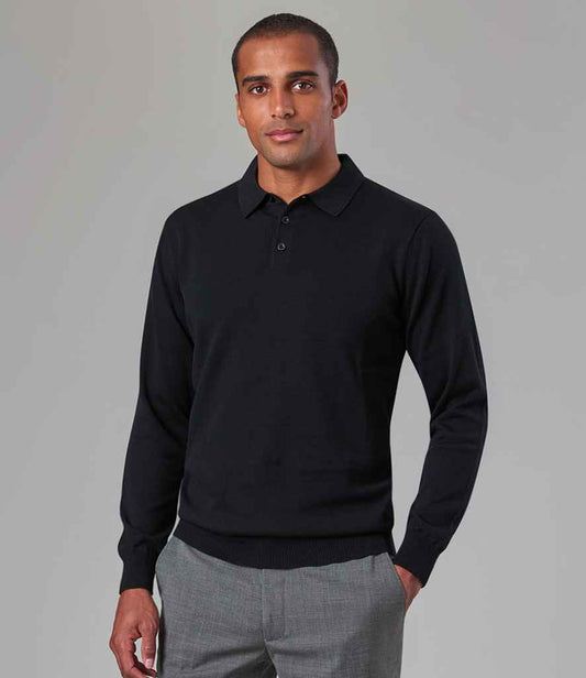 Brook Taverner - Casper Knitted Long Sleeve Polo Shirt - Pierre Francis