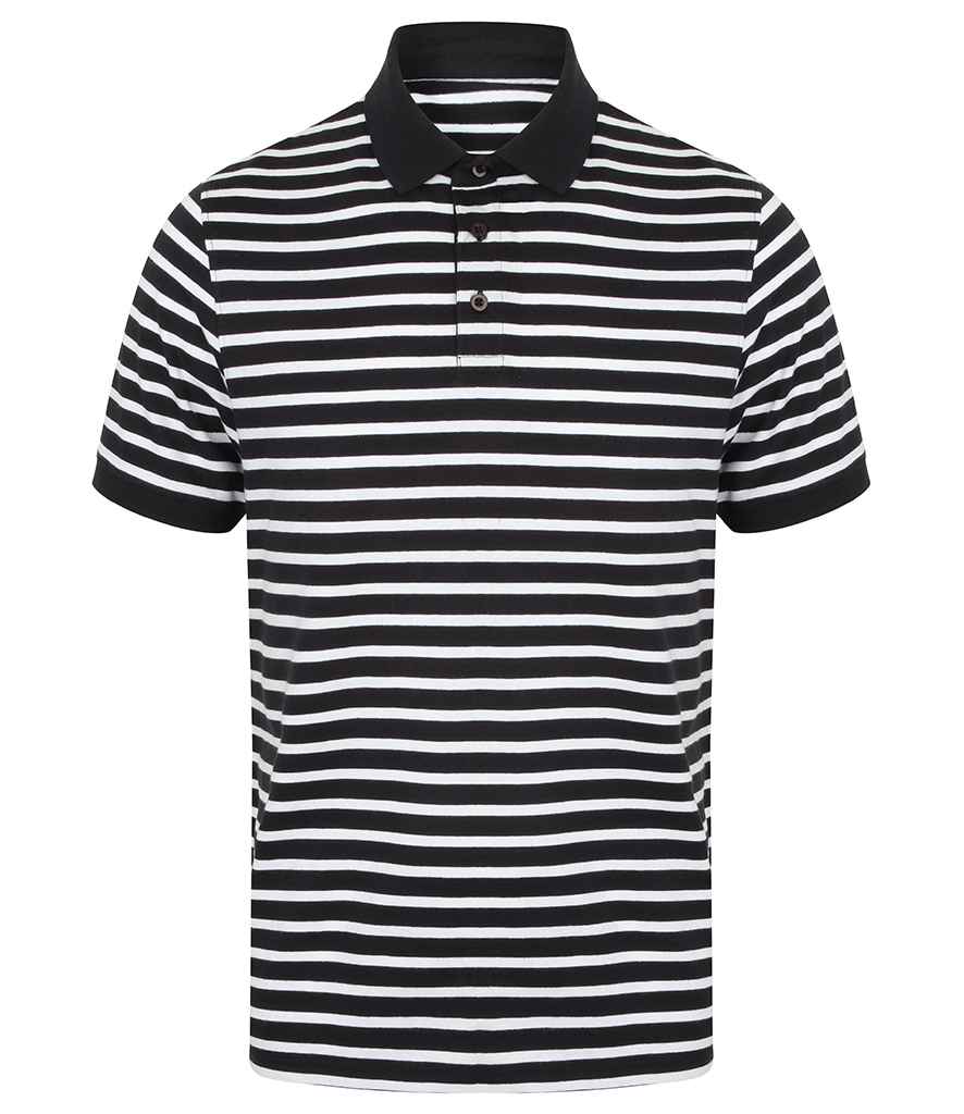 Front Row - Striped Jersey Polo Shirt - Pierre Francis