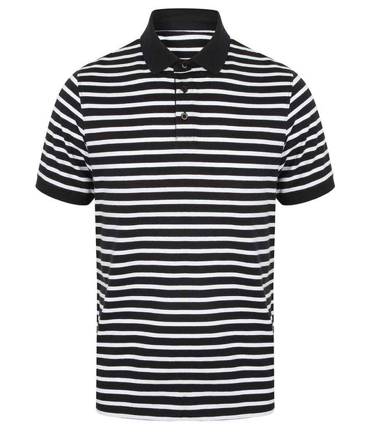 Front Row - Striped Jersey Polo Shirt - Pierre Francis