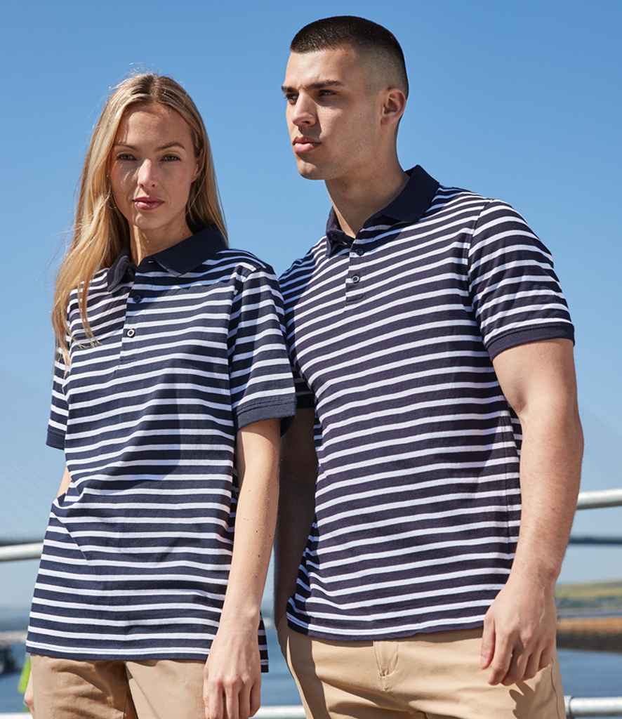 Front Row - Striped Jersey Polo Shirt - Pierre Francis