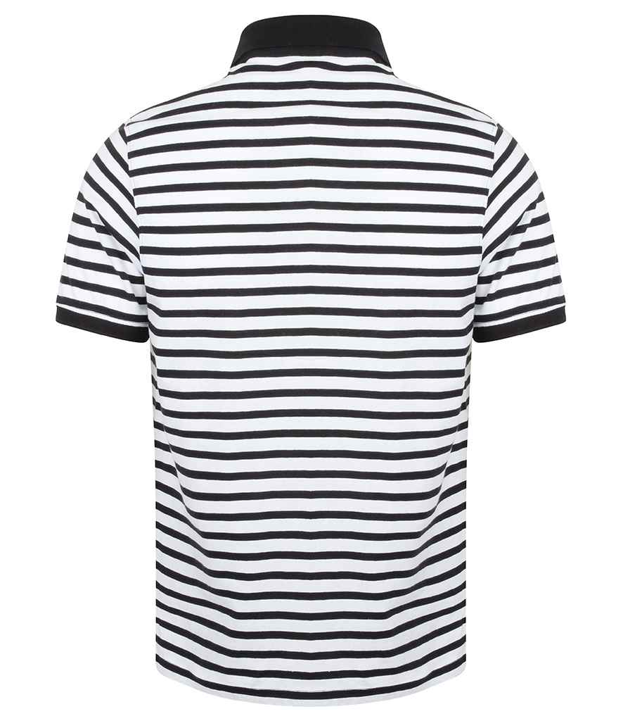 Front Row - Striped Jersey Polo Shirt - Pierre Francis