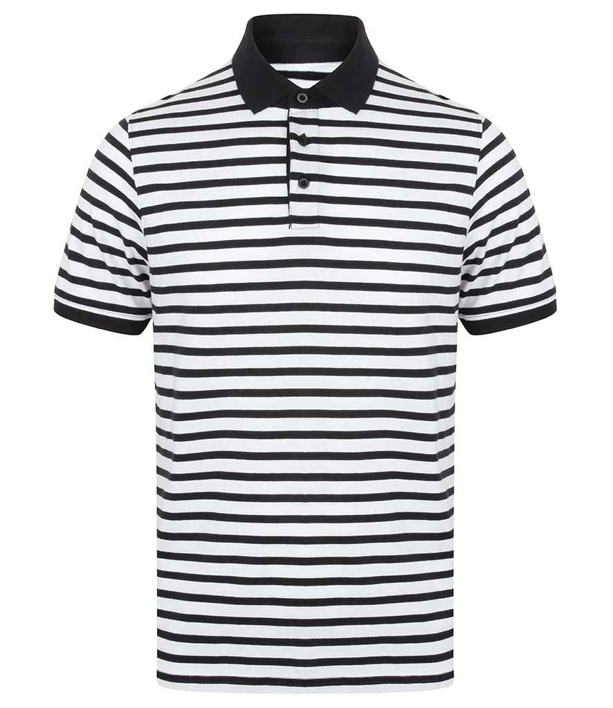 Front Row - Striped Jersey Polo Shirt - Pierre Francis