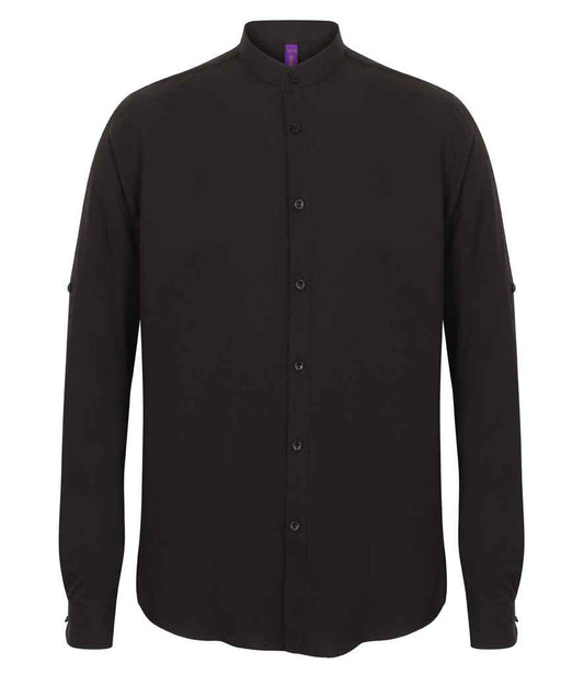 Henbury - Mandarin Roll Sleeve Anti-Bac Wicking Shirt - Pierre Francis