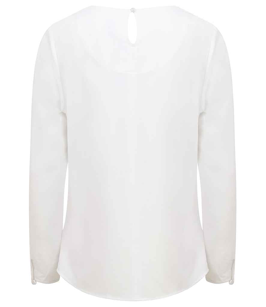 Henbury - Ladies Pleat Front Long Sleeve Blouse - Pierre Francis