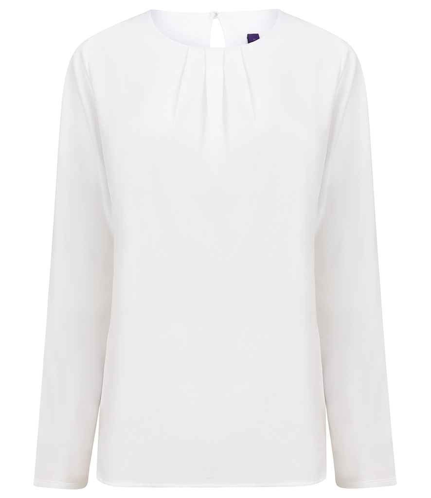 Henbury - Ladies Pleat Front Long Sleeve Blouse - Pierre Francis