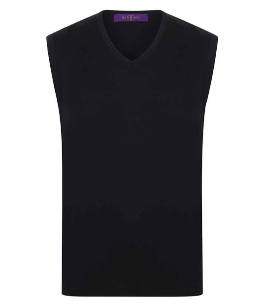 Henbury - Lightweight Sleeveless Cotton Acrylic V Neck Sweater - Pierre Francis