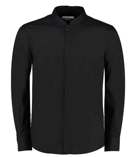 Kustom Kit - Long Sleeve Tailored Mandarin Collar Shirt