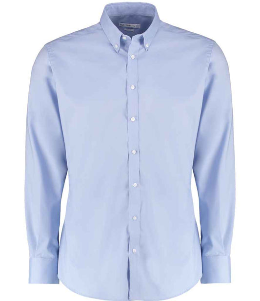 Kustom Kit - Slim Fit Stretch Long Sleeve Oxford Shirt - Pierre Francis