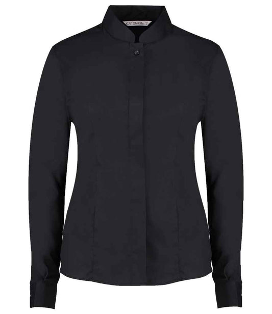 Kustom Kit - Ladies Long Sleeve Tailored Mandarin Collar Shirt - Pierre Francis