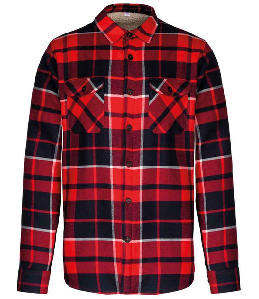 Kariban - Sherpa Lined Checked Shirt Jacket - Pierre Francis