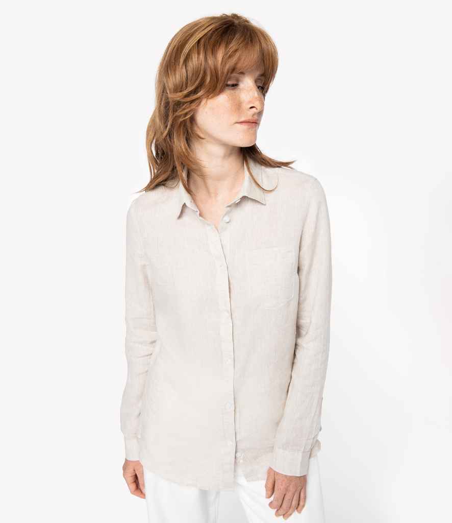 Native Spirit - Ladies Long Sleeve Linen Shirt - Pierre Francis