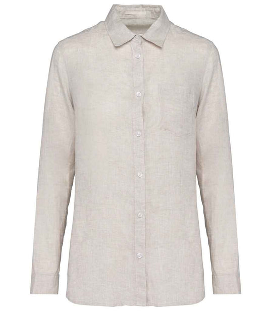 Native Spirit - Ladies Long Sleeve Linen Shirt - Pierre Francis