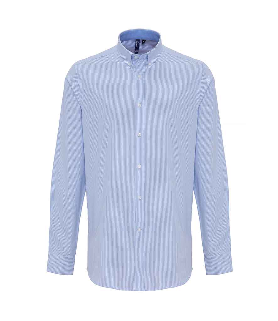 Premier - Long Sleeve Striped Oxford Shirt - Pierre Francis