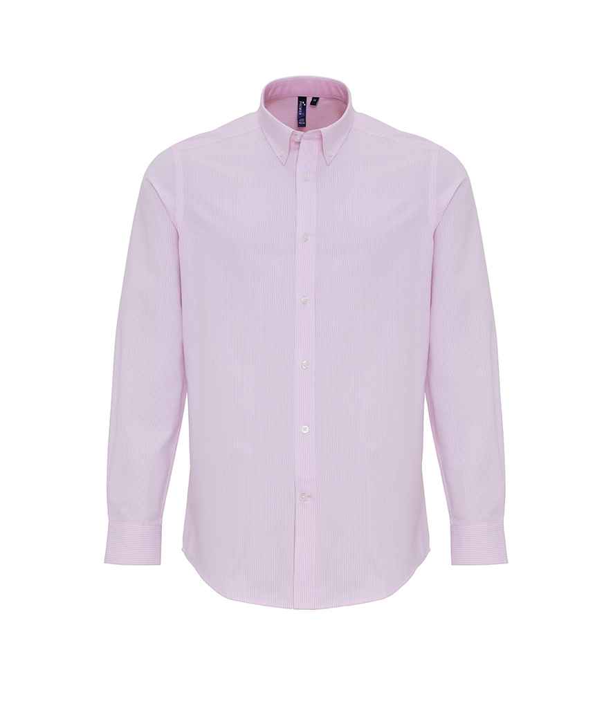 Premier - Long Sleeve Striped Oxford Shirt - Pierre Francis