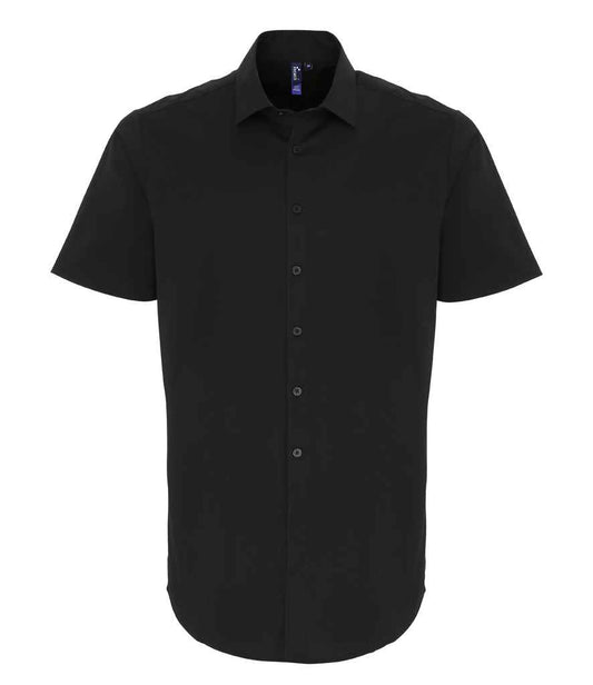 Premier - Short Sleeve Stretch Fit Poplin Shirt - Pierre Francis