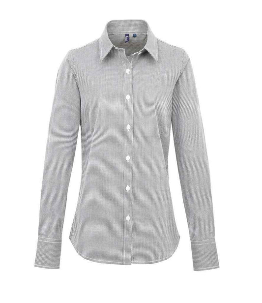 Premier - Ladies Gingham Long Sleeve Shirt - Pierre Francis