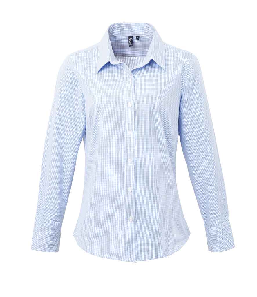 Premier - Ladies Gingham Long Sleeve Shirt