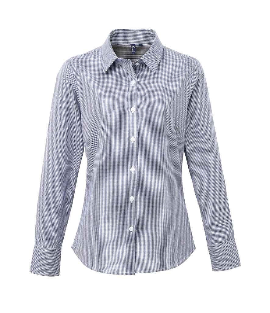 Premier - Ladies Gingham Long Sleeve Shirt