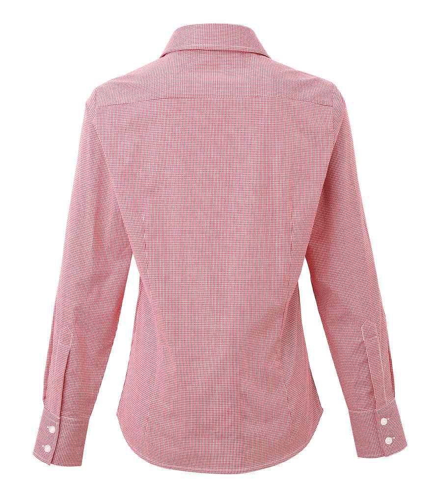 Premier - Ladies Gingham Long Sleeve Shirt