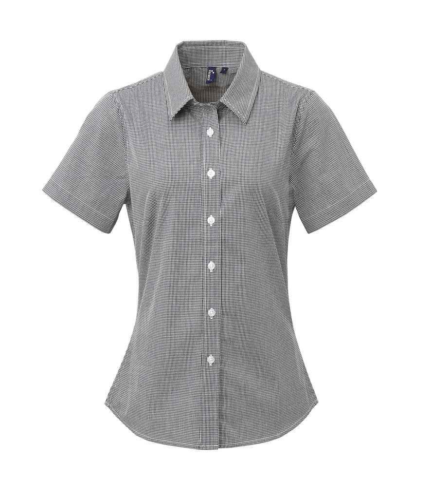 Premier - Ladies Gingham Short Sleeve Shirt