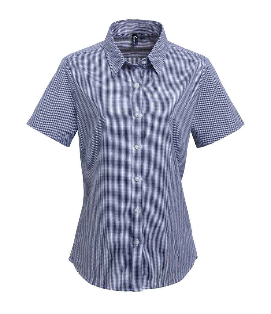 Premier - Ladies Gingham Short Sleeve Shirt