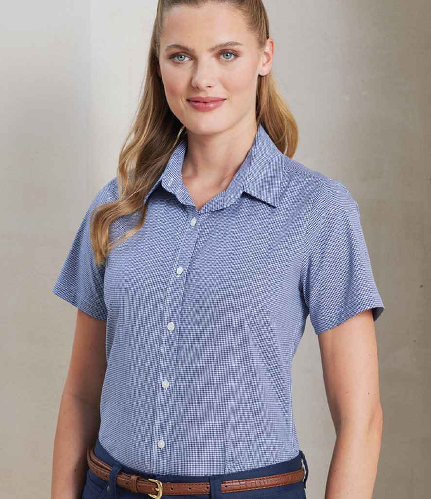 Premier - Ladies Gingham Short Sleeve Shirt