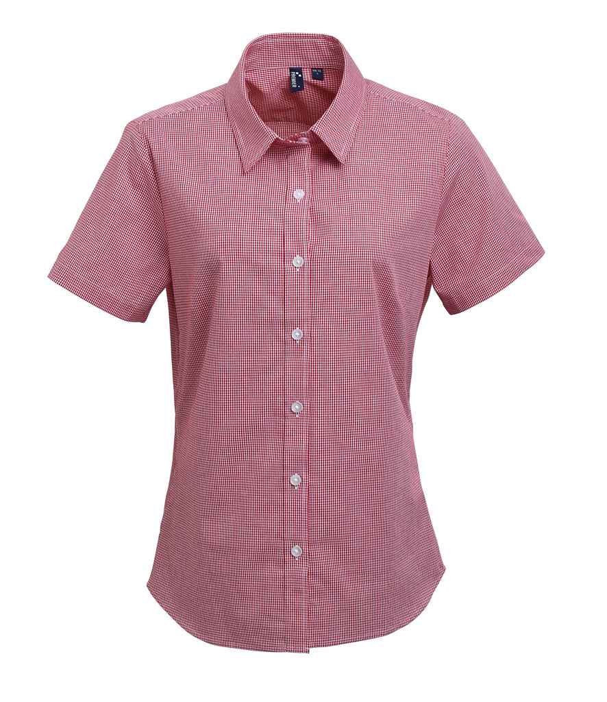 Premier - Ladies Gingham Short Sleeve Shirt