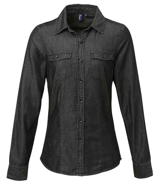 Premier - Ladies Jeans Stitch Denim Shirt - Pierre Francis