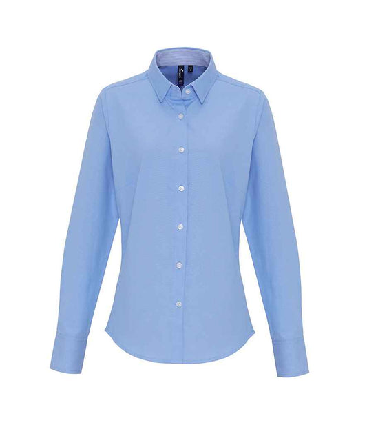 Premier - Ladies Long Sleeve Striped Oxford Shirt - Pierre Francis