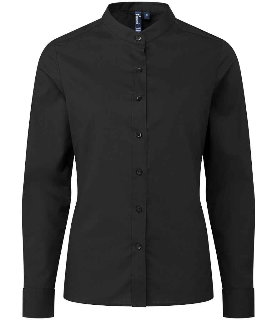 Premier - Ladies Banded Collar Grandad Shirt - Pierre Francis