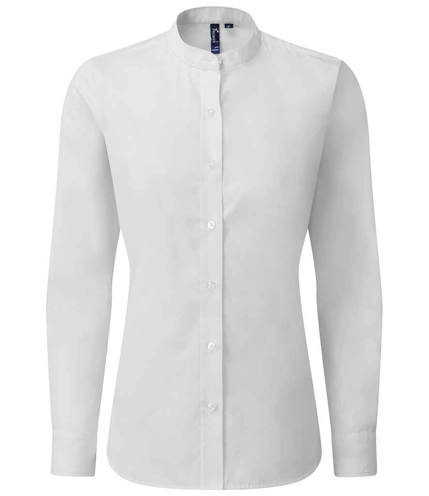 Premier - Ladies Banded Collar Grandad Shirt - Pierre Francis